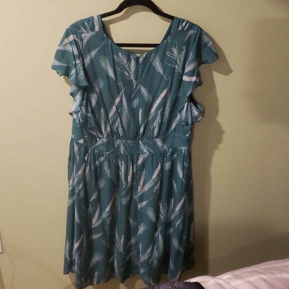 Modcloth V Neck Flutter Sleeve A Line Dress - Picture 2 of 5